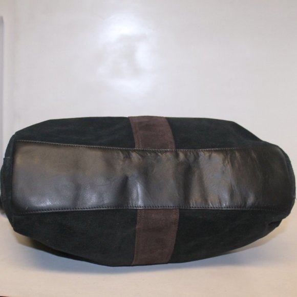 Large ECHO Suede Leather Flap Over Slouchy Shoulder Bag Handbag Purse - Picture 9 of 14